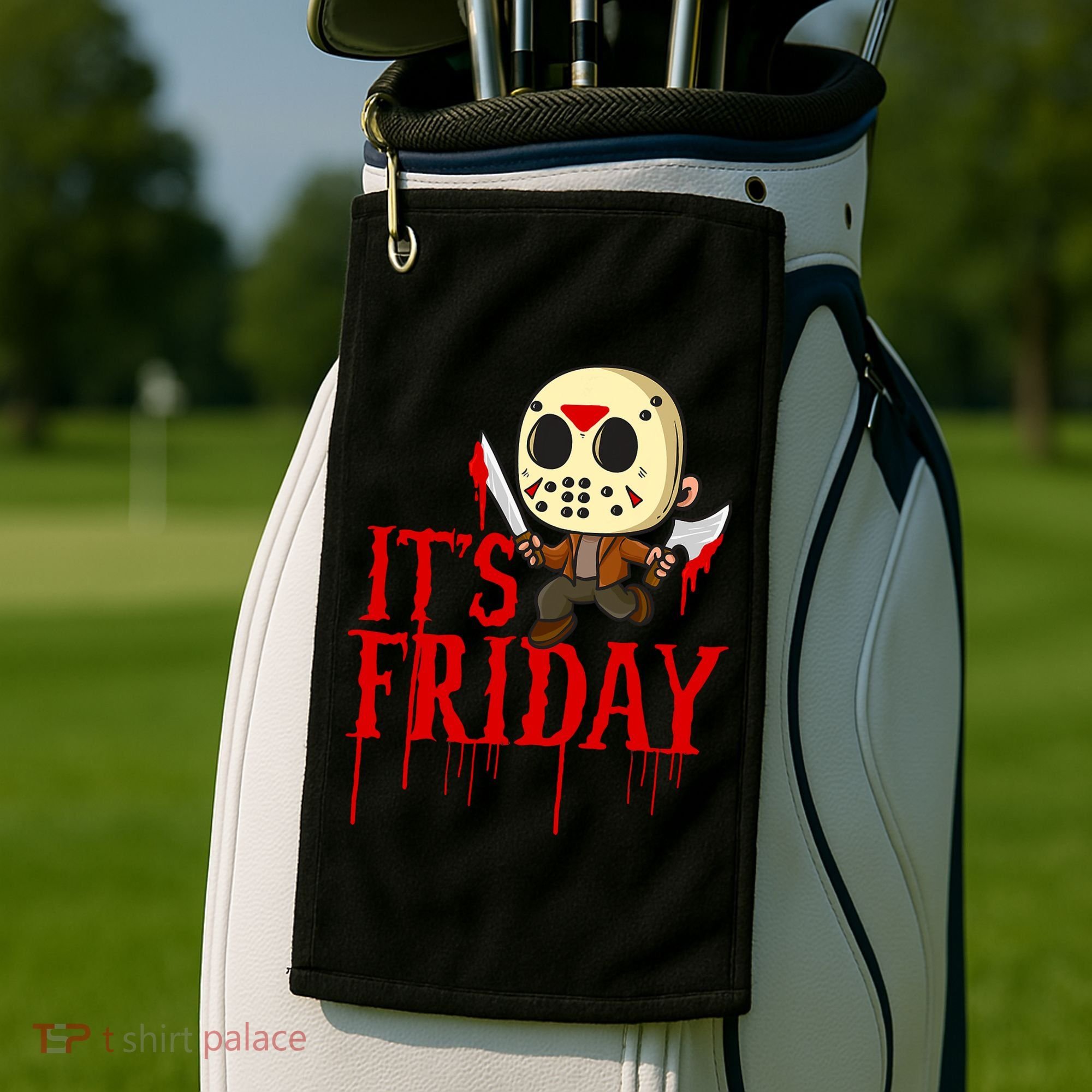 Horror Movie Characters Spooky Friday Halloween Golf Towel