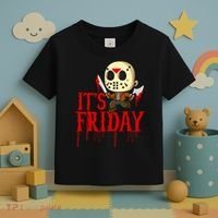 Horror Movie Characters Spooky Friday Halloween Toddler T-Shirt thumb 3