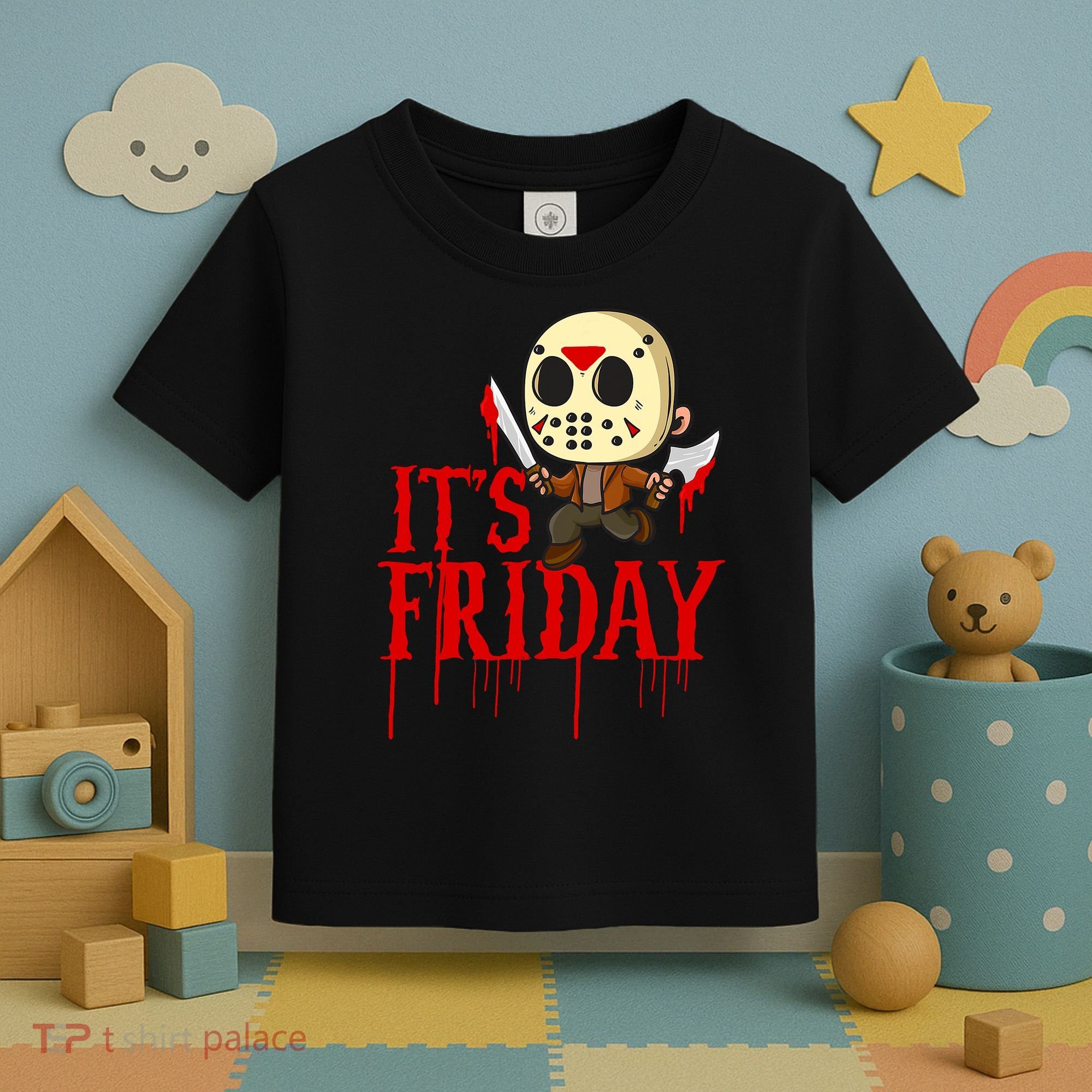Horror Movie Characters Spooky Friday Halloween Toddler T-Shirt
