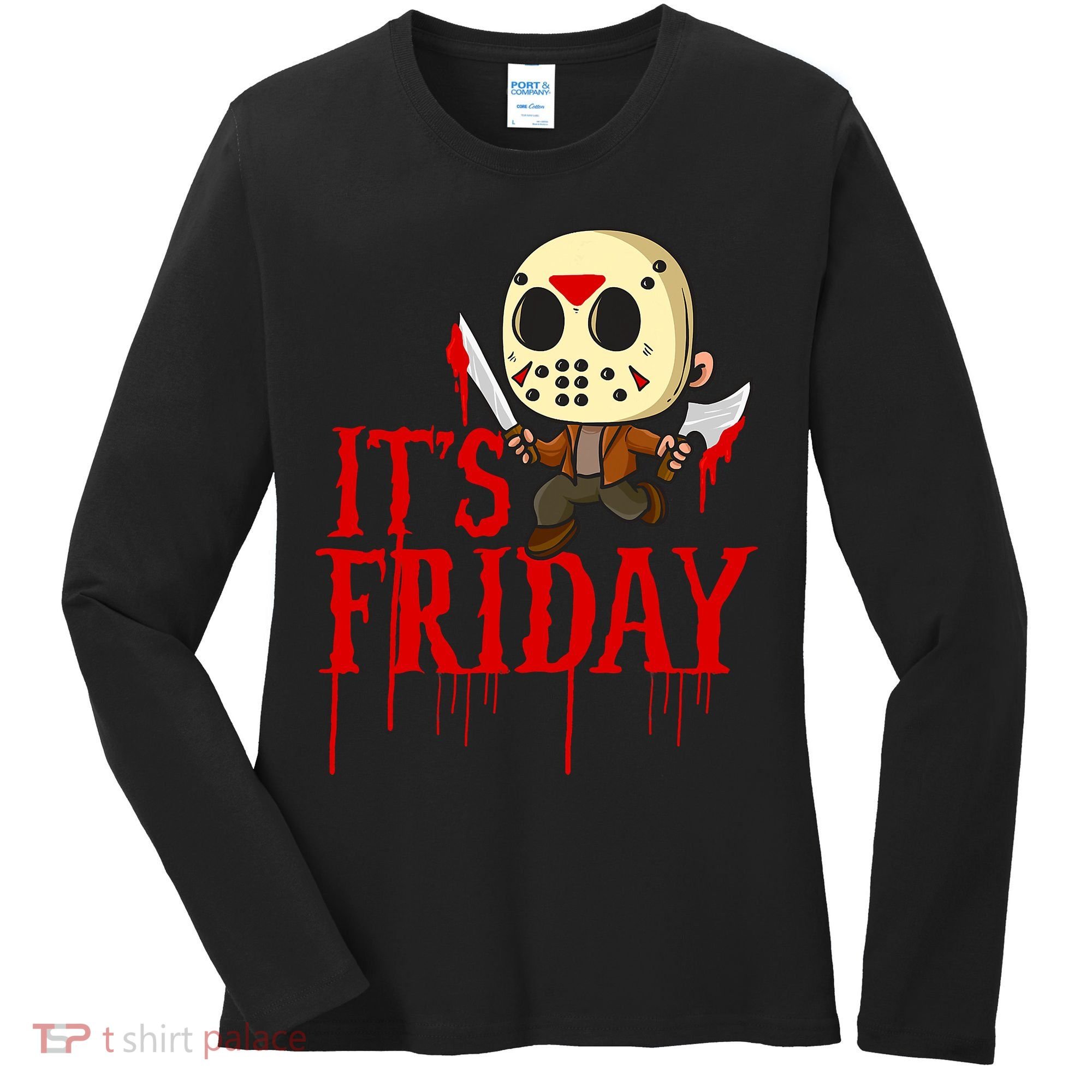 Horror Movie Characters Spooky Friday Halloween Women's Long Sleeve Shirt