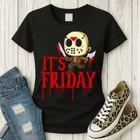 Horror Movie Characters Spooky Friday Halloween Women's T-Shirt thumb 3
