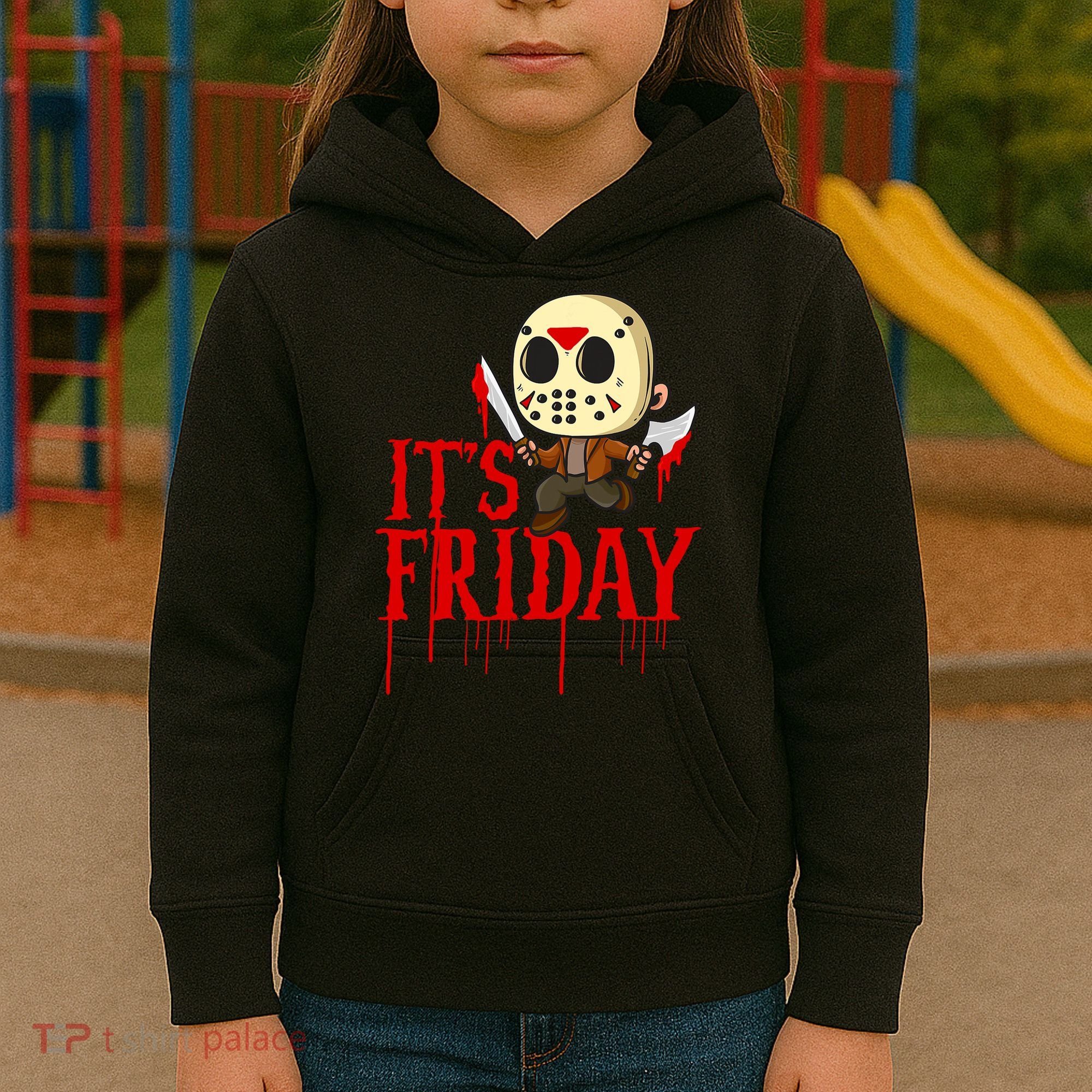 Horror Movie Characters Spooky Friday Halloween Kids Hoodie