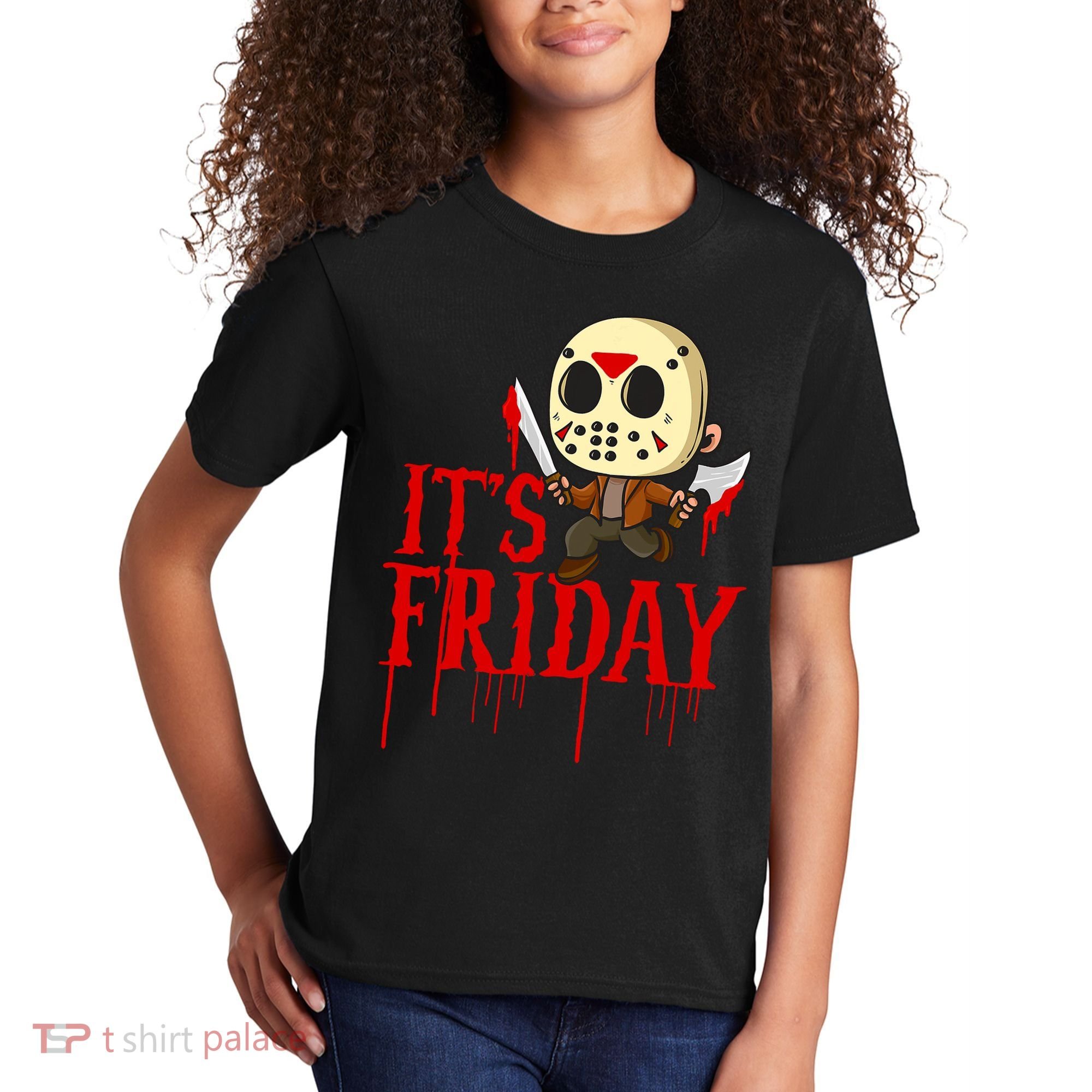 Horror Movie Characters Spooky Friday Halloween Kids T-Shirt