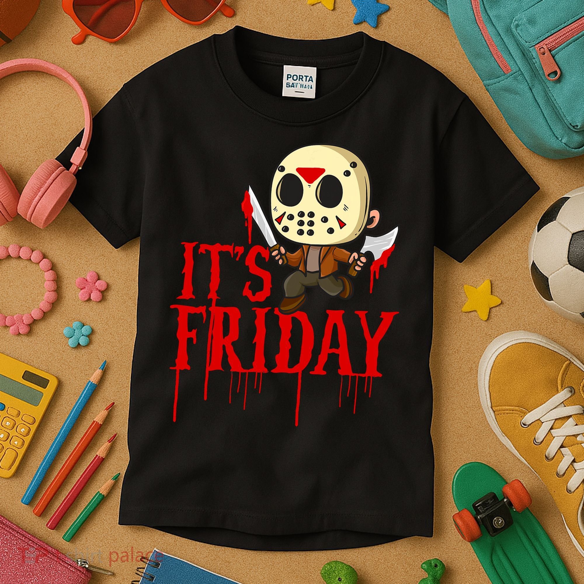 Horror Movie Characters Spooky Friday Halloween Kids T-Shirt