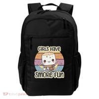 Happy Marshmallow Camper Cute Girl Have Smore Fun Camping Backpack thumb 0