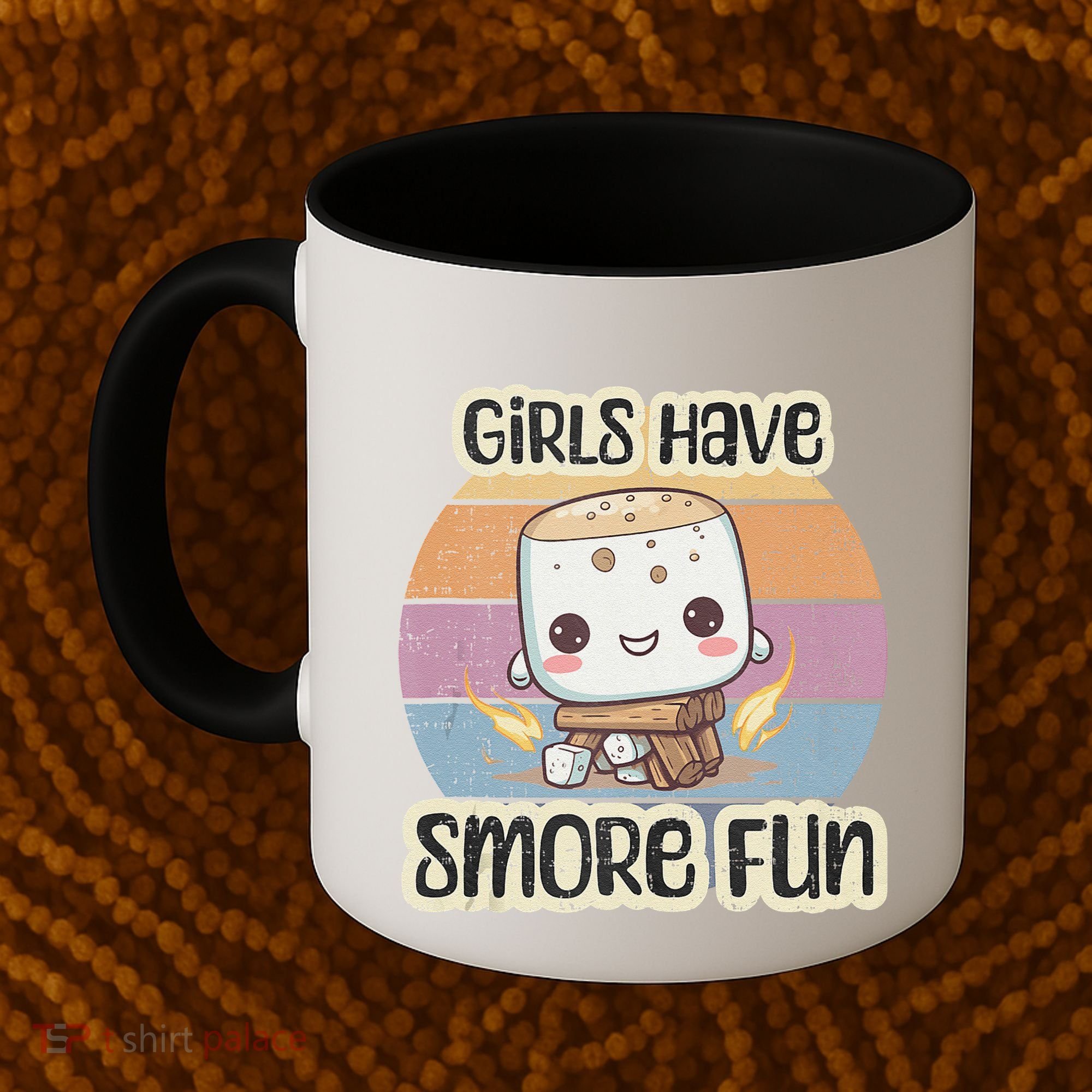 Happy Marshmallow Camper Cute Girl Have Smore Fun Camping Coffee Mug