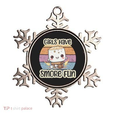 Happy Marshmallow Camper Cute Girl Have Smore Fun Camping Ornament