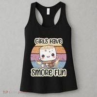 Happy Marshmallow Camper Cute Girl Have Smore Fun Camping Women's Tank Top thumb 3