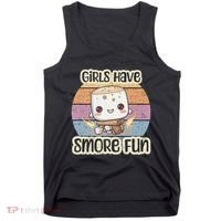 Happy Marshmallow Camper Cute Girl Have Smore Fun Camping Tank Top thumb 0
