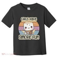 Happy Marshmallow Camper Cute Girl Have Smore Fun Camping Toddler T-Shirt thumb 0