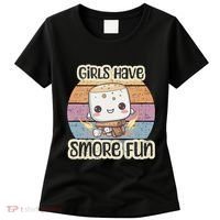 Happy Marshmallow Camper Cute Girl Have Smore Fun Camping Women's T-Shirt thumb 0