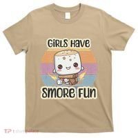 Happy Marshmallow Camper Cute Girl Have Smore Fun Camping T-Shirt thumb 0