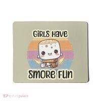 Happy Marshmallow Camper Cute Girl Have Smore Fun Camping Mousepad thumb 0