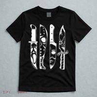 Horror Movie Characters In Knives Halloween T-Shirt thumb 5