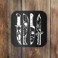 Horror Movie Characters In Knives Halloween Coaster thumb 0