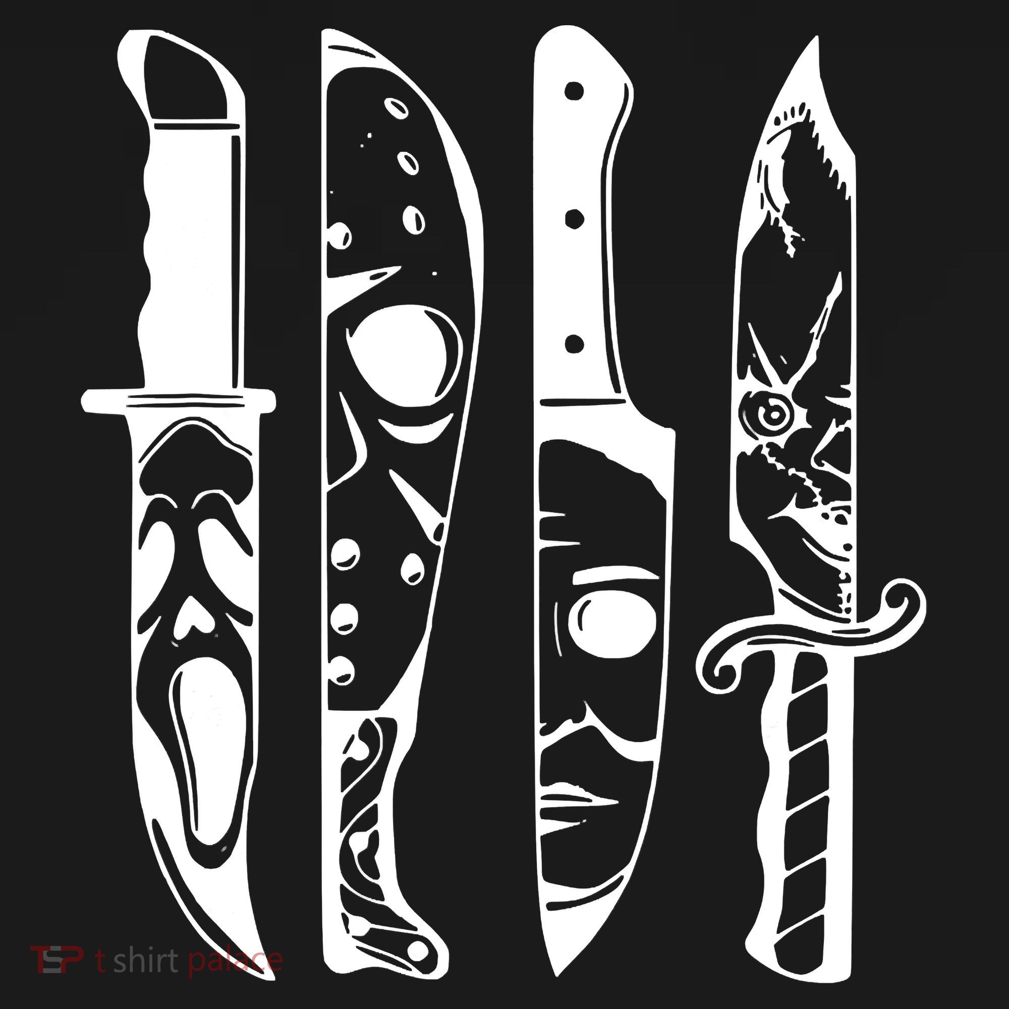 Horror Movie Characters In Knives Halloween Mousepad