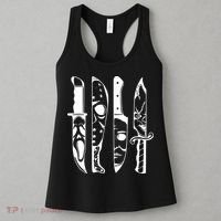 Horror Movie Characters In Knives Halloween Women's Tank Top thumb 3