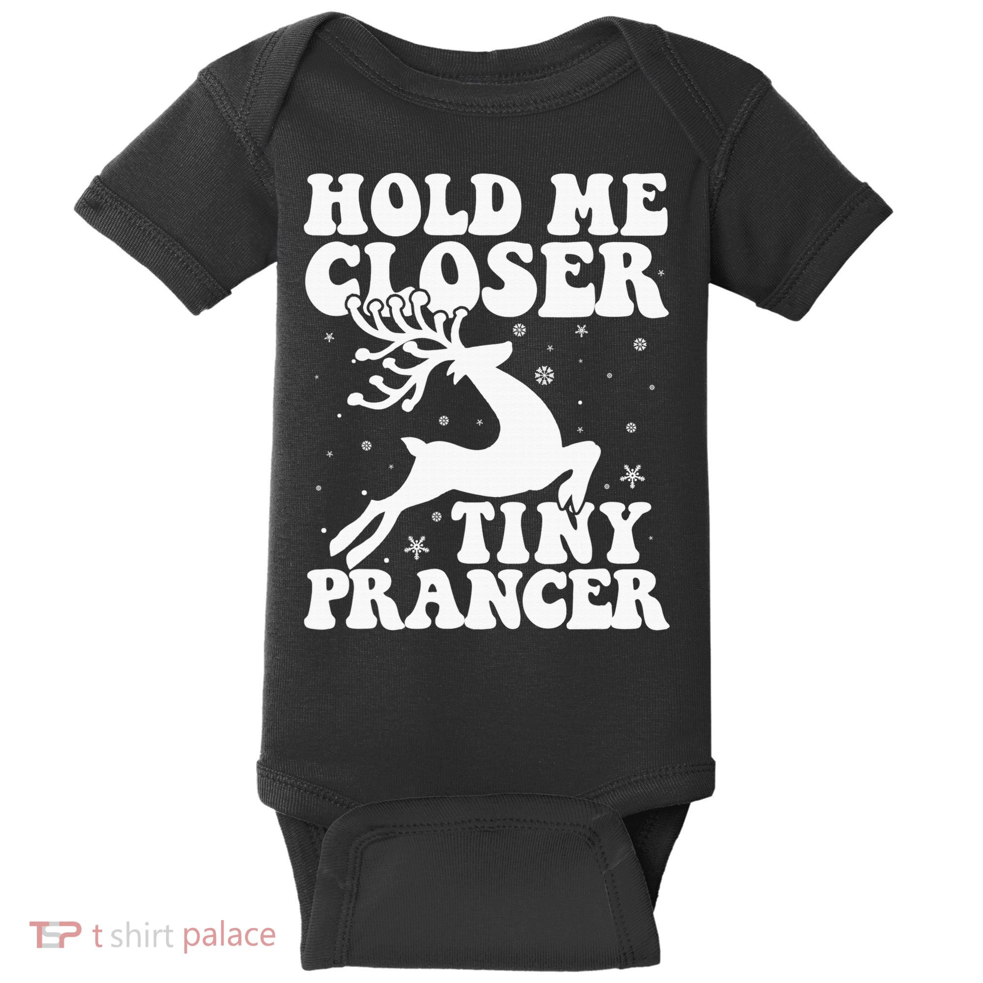 Hold me closer tiny prancer Deer Ugly Christmas Sweater Baby Bodysuit