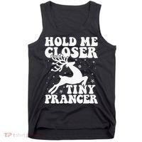 Hold me closer tiny prancer Deer Ugly Christmas Sweater Tank Top thumb 0