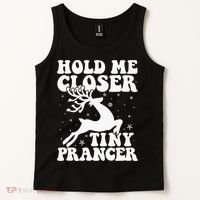 Hold me closer tiny prancer Deer Ugly Christmas Sweater Tank Top thumb 2