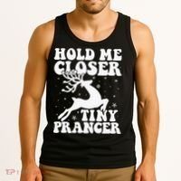 Hold me closer tiny prancer Deer Ugly Christmas Sweater Tank Top thumb 3