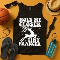 Hold me closer tiny prancer Deer Ugly Christmas Sweater Tank Top thumb 4