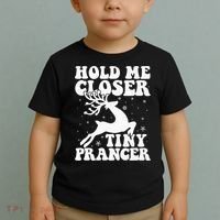 Hold me closer tiny prancer Deer Ugly Christmas Sweater Toddler T-Shirt thumb 2