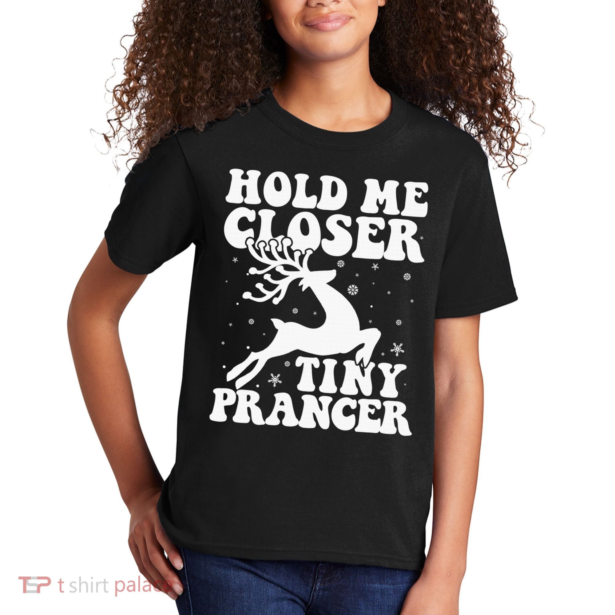 Hold me closer tiny prancer Deer Ugly Christmas Sweater Kids T-Shirt