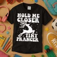 Hold me closer tiny prancer Deer Ugly Christmas Sweater Kids T-Shirt thumb 3