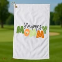 Happy Mommy Cute Mom Gift Golf Towel thumb 1