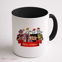 Horror Merry Christmas Halloween Friends Funny Costume Coffee Mug thumb 1