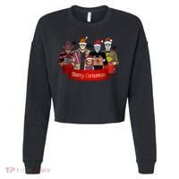 Horror Merry Christmas Halloween Friends Funny Costume Cropped Pullover Crew thumb 0