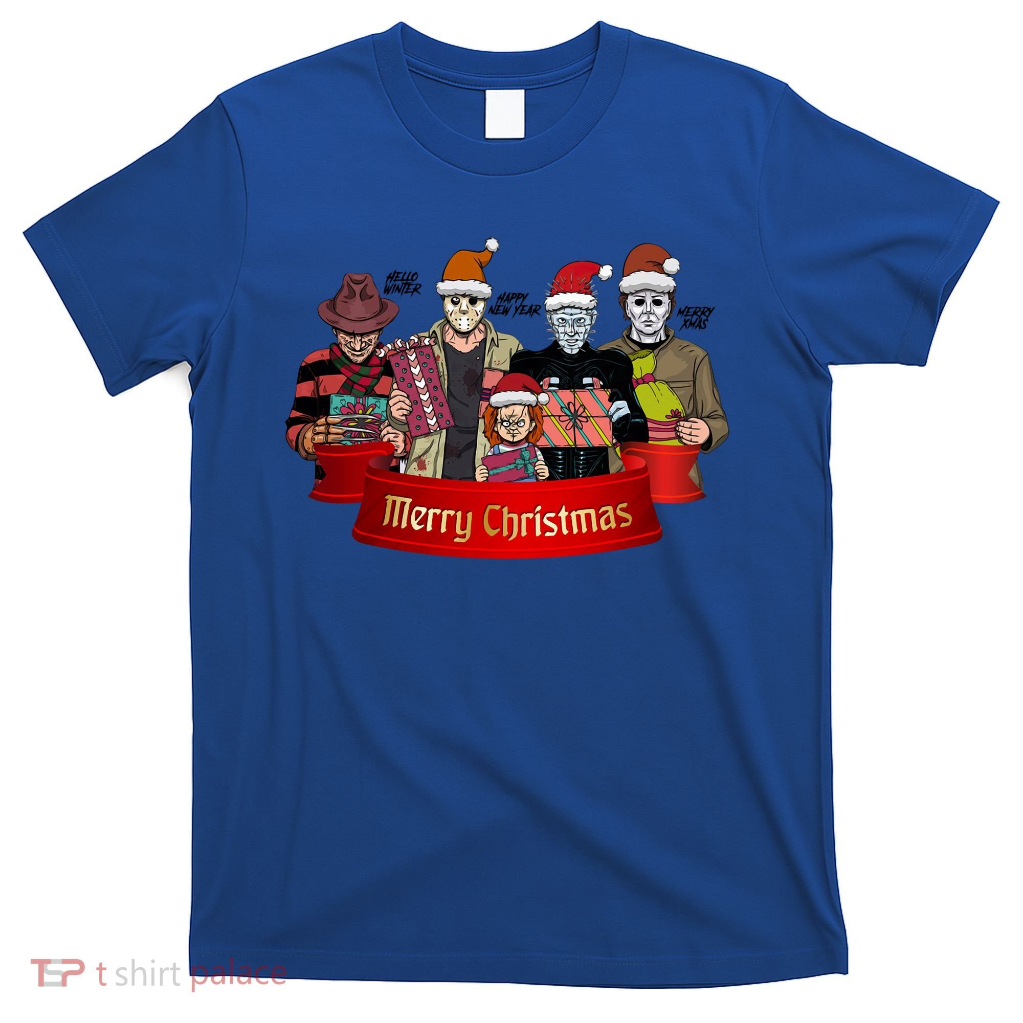Horror Merry Christmas Halloween Friends Funny Costume T-Shirt