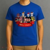 Horror Merry Christmas Halloween Friends Funny Costume T-Shirt thumb 3