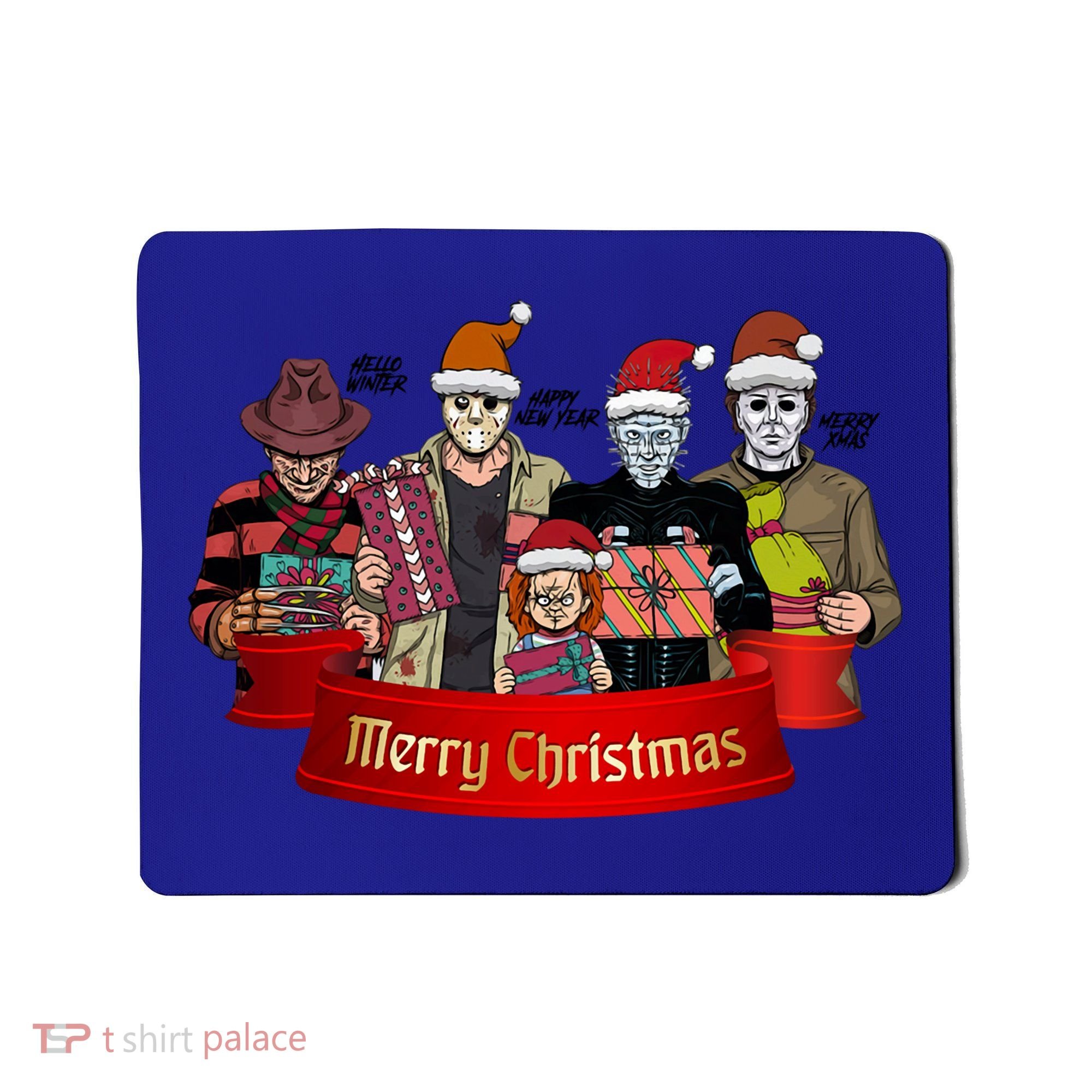 Horror Merry Christmas Halloween Friends Funny Costume Mousepad