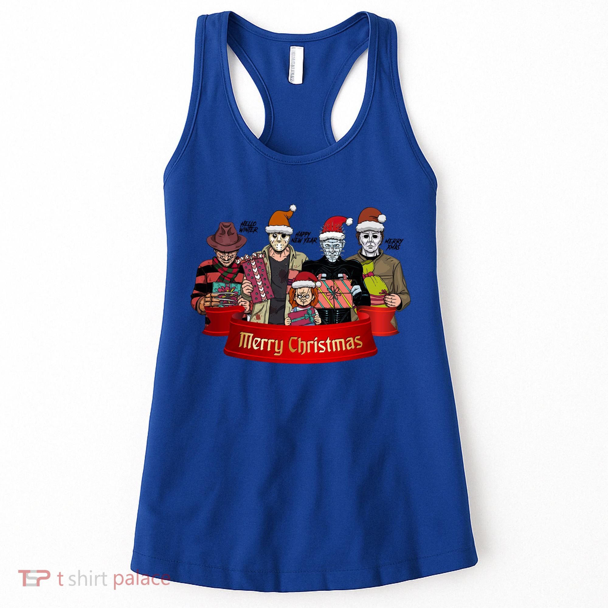 Horror Merry Christmas Halloween Friends Funny Costume Women's Tank Top