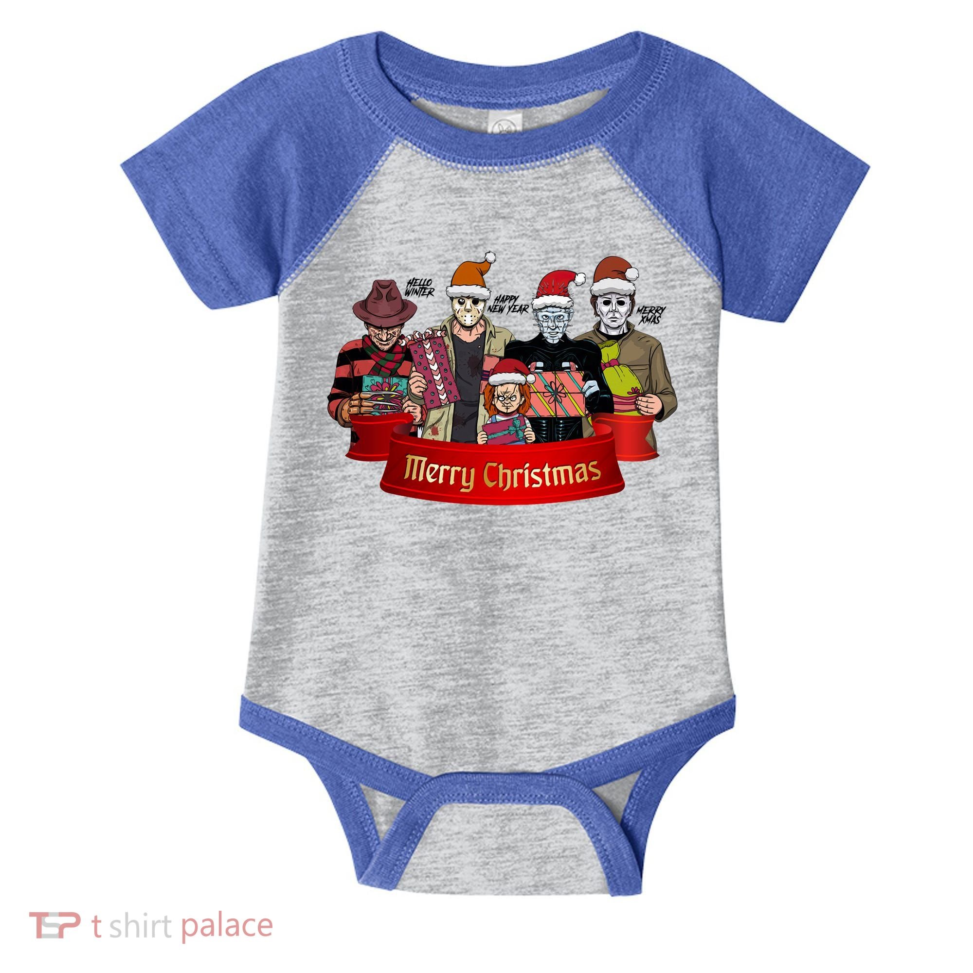 Horror Merry Christmas Halloween Friends Funny Costume Infant Baby Jersey Bodysuit