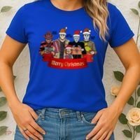 Horror Merry Christmas Halloween Friends Funny Costume Women's T-Shirt thumb 2