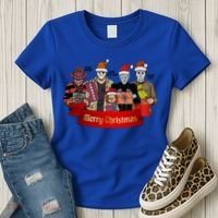 Horror Merry Christmas Halloween Friends Funny Costume Women's T-Shirt thumb 3