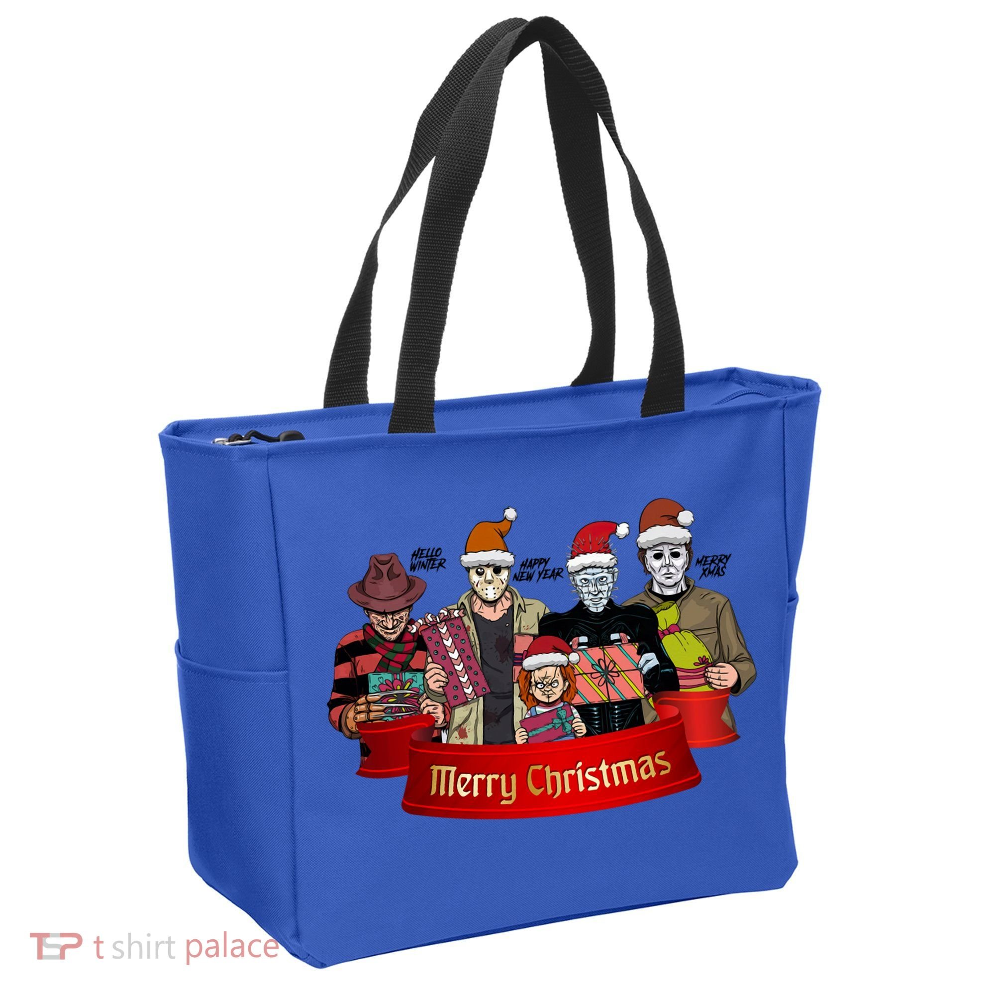 Horror Merry Christmas Halloween Friends Funny Costume Tote Bag