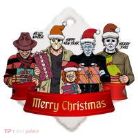 Horror Merry Christmas Halloween Friends Funny Costume Ceramic Ornament thumb 2