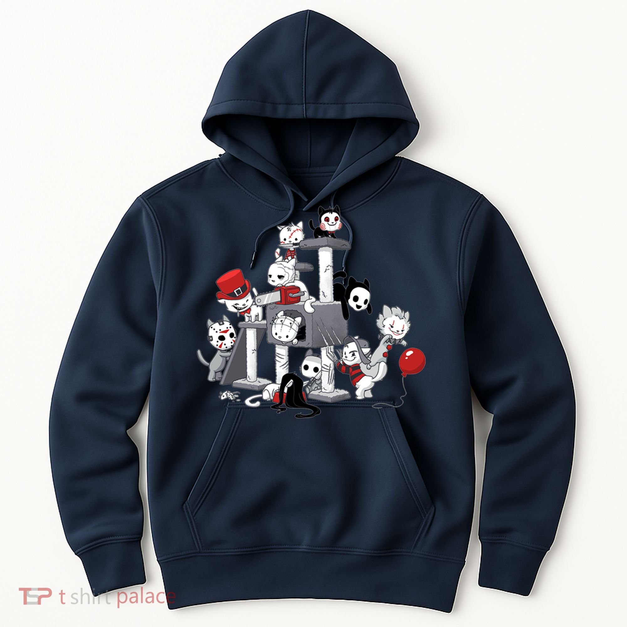 Horror Movies Cat Funny Halloween Hoodie