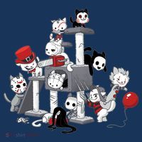 Horror Movies Cat Funny Halloween T-Shirt thumb 7