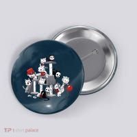 Horror Movies Cat Funny Halloween Button thumb 0
