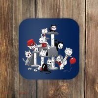 Horror Movies Cat Funny Halloween Coaster thumb 0