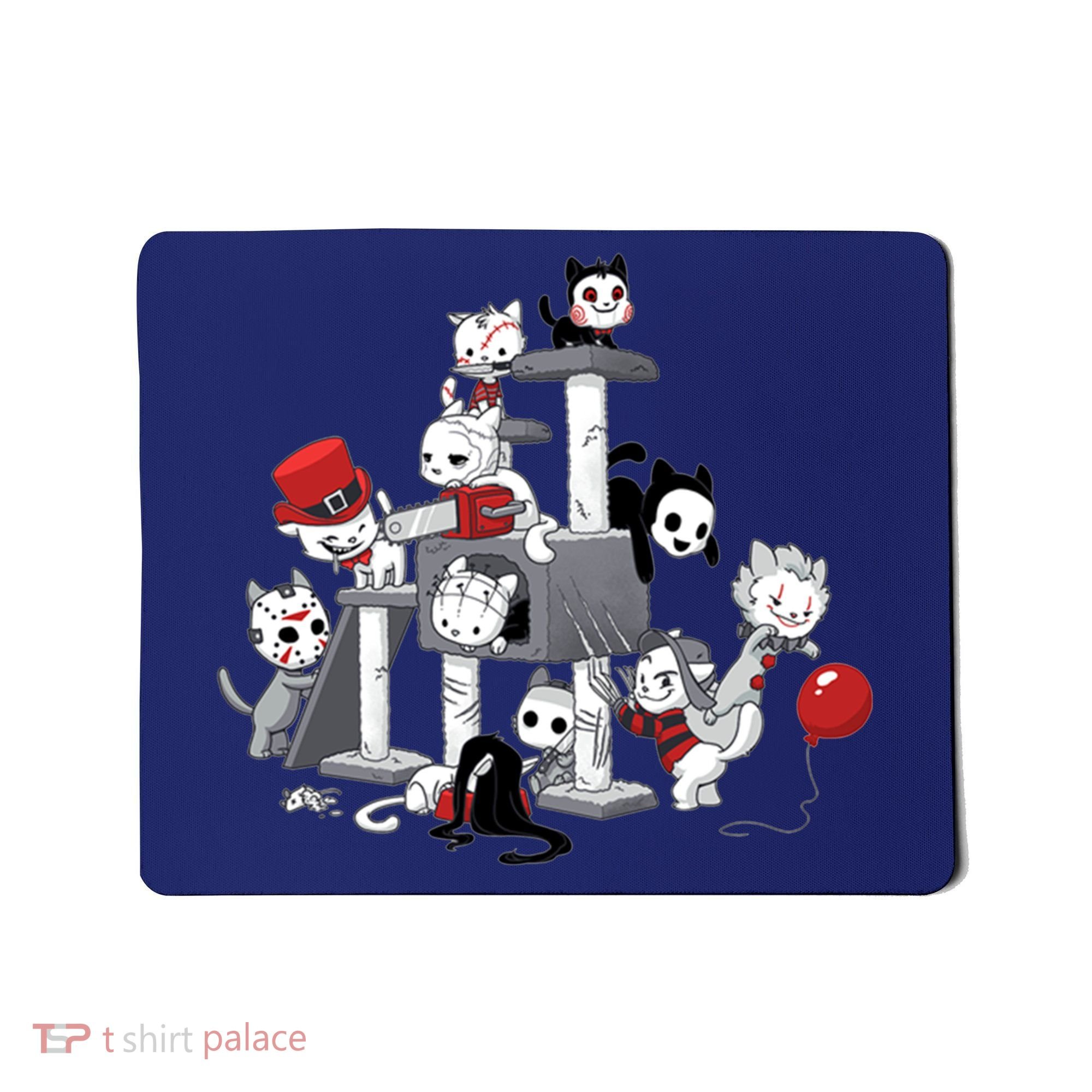 Horror Movies Cat Funny Halloween Mousepad