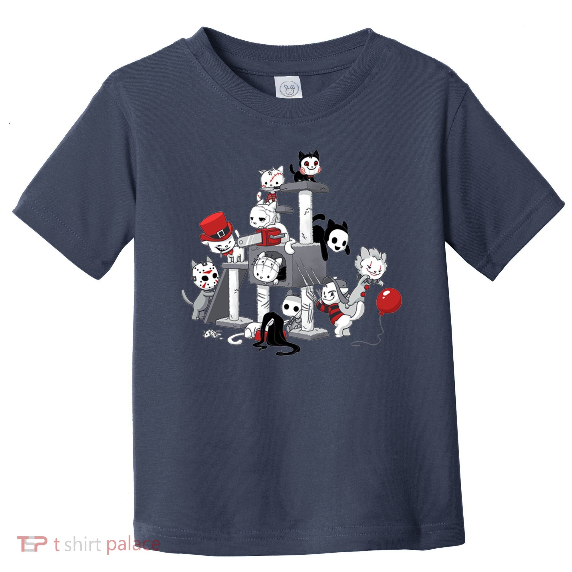 Horror Movies Cat Funny Halloween Toddler T-Shirt