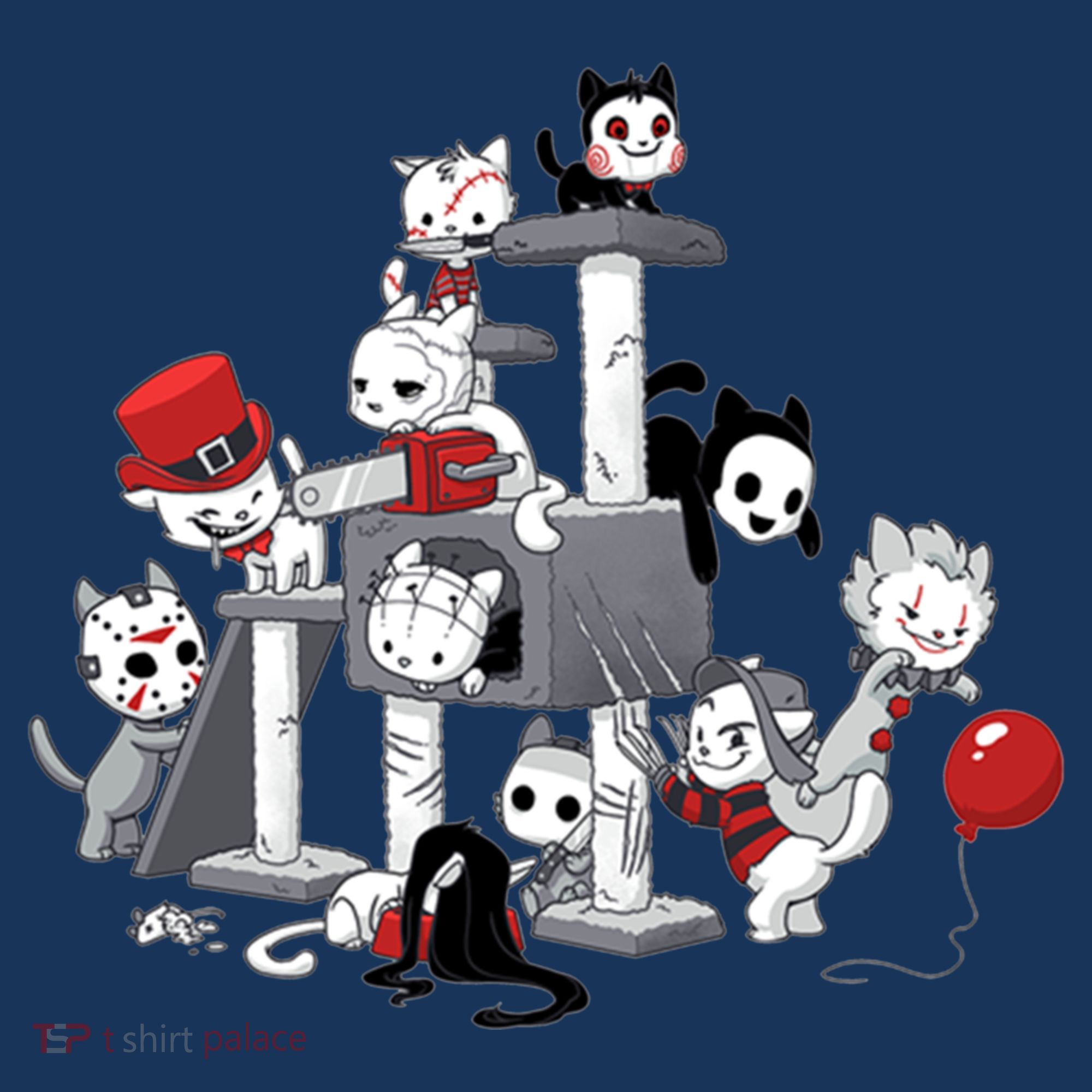 Horror Movies Cat Funny Halloween Toddler T-Shirt