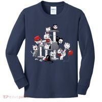 Horror Movies Cat Funny Halloween Kids Long Sleeve Shirt thumb 0