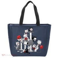 Horror Movies Cat Funny Halloween Tote Bag thumb 0